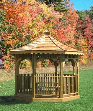 Bella 10'x10' Octagon Gazebo w/Cedar Roof